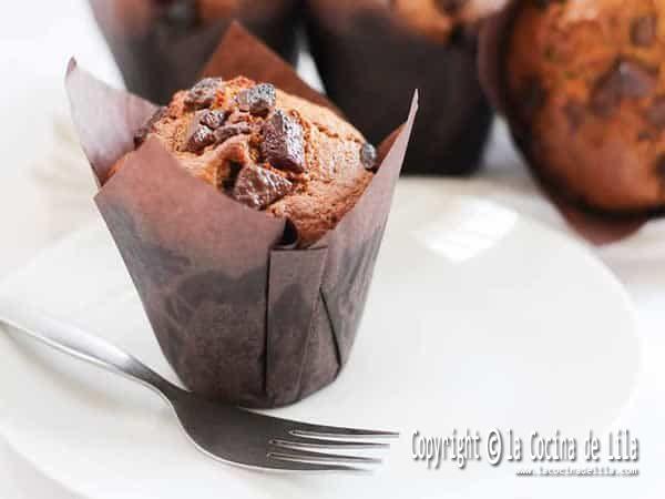 Muffin con pepitas de chocolate