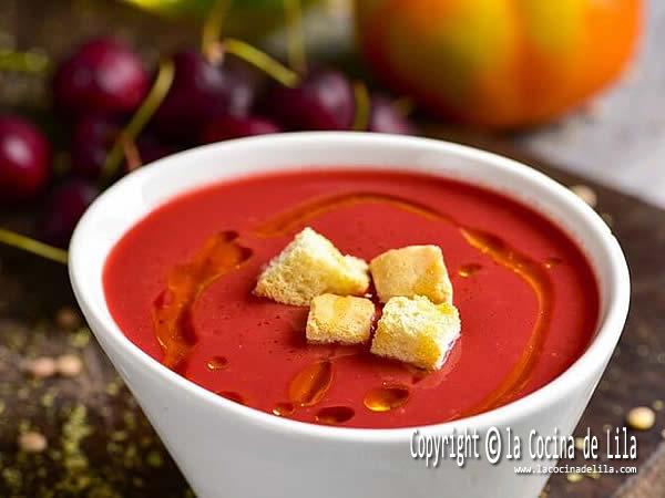 Cómo hacer gazpacho de cerezas