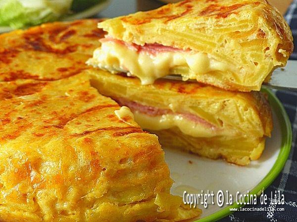 Cómo hacer tortilla rellena de jamón y queso