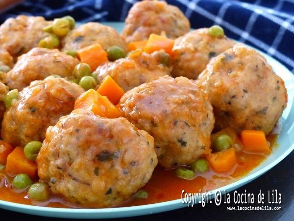 Receta de albóndigas a la jardinera