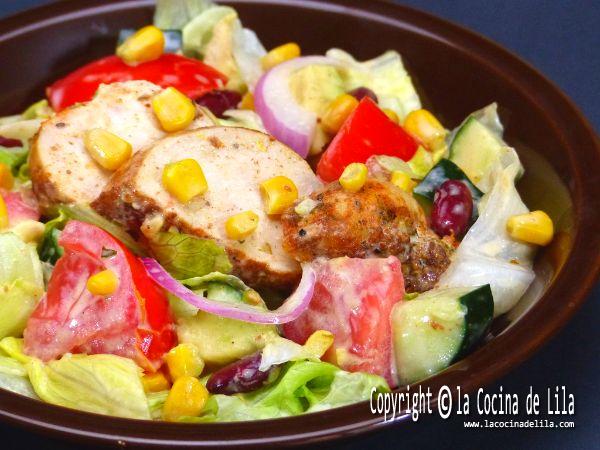 Receta de ensalada de pollo y lechuga